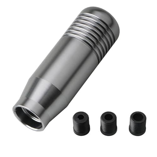 Image of Juttzzei Car Gear Shift Knob, 8.5 CM Universal Gear Knob, Manual 5 Speed 6 Speed Gear Stick Knob, Premium Aluminum Gear Stick Shifter Lever with 3 Adapters for Most Manual Automatic Vehicles(Silver)
