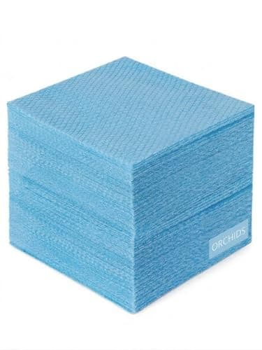 Image of ORCHIDS Disposable Cleaning Cloths Pack of 50 – Blue J Cloths Non Woven Wipes – Multi Purpose Kitchen & Bathroom Cloth 42 x 35cm (Blue)
