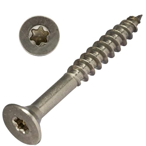 Image of 3mm x 35mm (22.5mm) (Pack of 100) A2 Stainless Steel Countersunk Wood Chipboard Screws AN201 with TX10 Torx Drive N09ABC