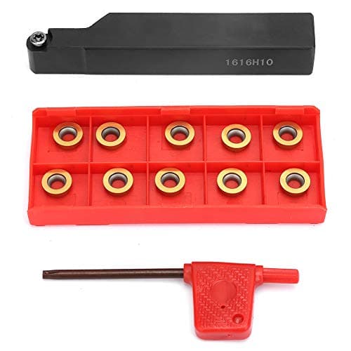 Image of Walfront CNC Lathe Tool Holder Carbide Radius Lathe Tools SRAPR1616H10 with RPMT10T3MO Turning Inserts Wrench CNC Cutting Tool