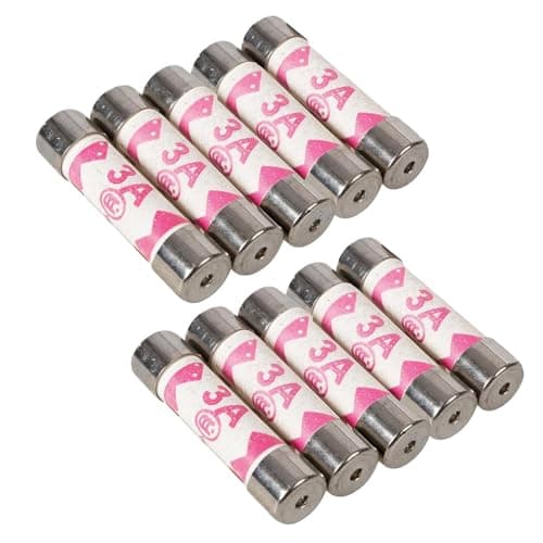 Image of 10 Pack 3A Household Plug Domestic Cartridge Fuse Set - 3A Amp Fuses
