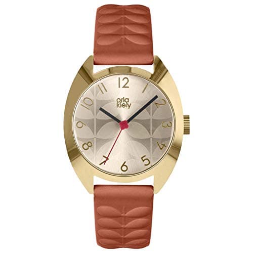 Image of Orla Kiely Unisex Adult Quartz Watch, Analogue Classic Display and Leather Strap OK2292