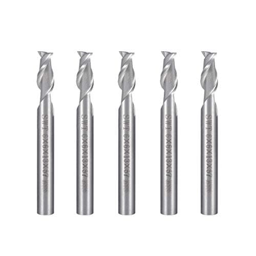 Image of sourcingmap 5pcs 6mm Shank 6mm x 13mm Straight Flat Nose End Mill Cutter CNC Router Bits 2 Flute