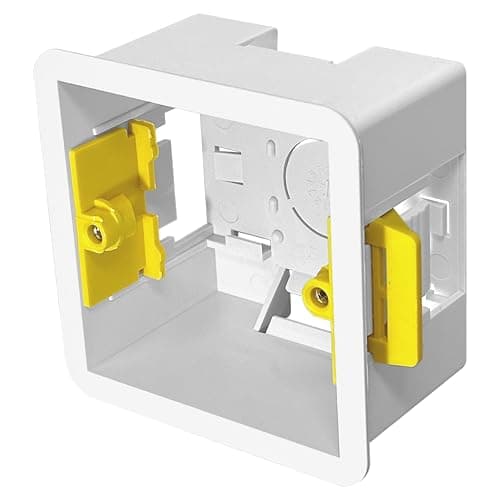 Image of Evoges 1 Gang Dry Lining Back Box 47mm | Deep Electrical Wall Box for Plasterboard | Fast-Fit Design (Pack of 1)