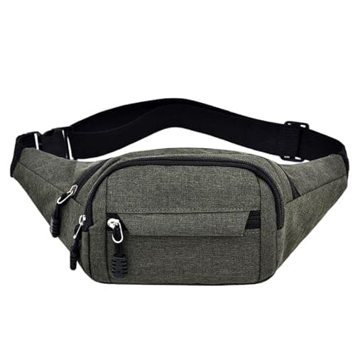 Image of ROUGH FIT Bumbag Waist Bag, Multi-Pocket Fanny Pack 3-Zipper Pockets with Adjustable Strap, Unisex Lightweight Casual Waist Bag for Outdoor Daily Use, Travel and Sports (Dark Grey)