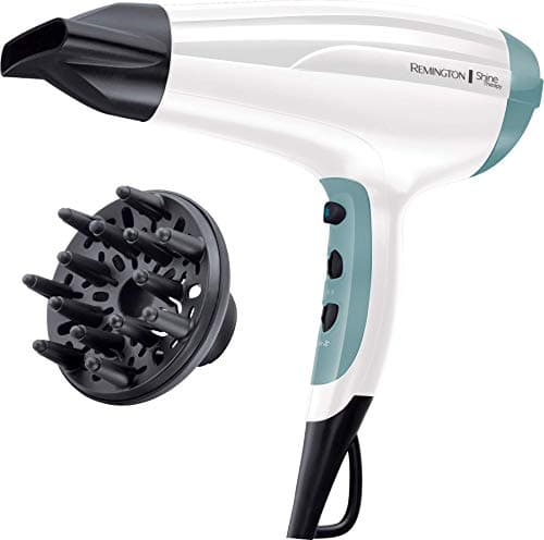 Image of Remington Shine Therapy Hair Dryer (Ionic, 90% more Ions for Frizz Free Shine, Powerful, Fast Professional Drying, Diffuser, Concentrator, 3 Heat / 2 Speed Settings, Cool Shot, 2300W) D5216