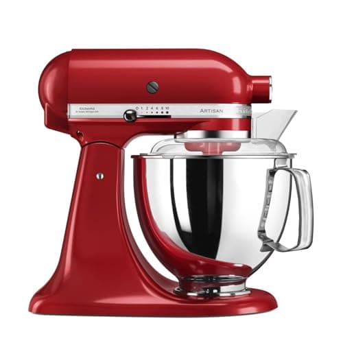 Image of KitchenAid Artisan Food Processor Tilting Food Processor Dough Kneading Machine with 5 Accessories, 2 Stainless Steel Bowls, 4.8 L, Empire Red