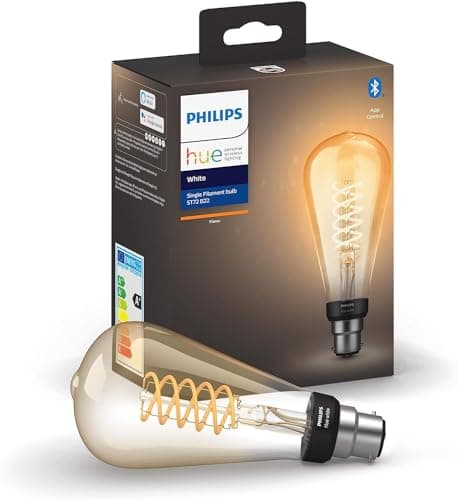 Image of Philips Hue White Filament Single Smart LED Giant ST64 [ST72] Bulb [B22 Bayonet Cap] with Bluetooth, Compatible with Alexa, Google Assistant, Apple HomeKit