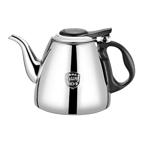 Image of Jadeshay Teapot,1200ML Tea Pot Stainless Steel Large Capacity Tea Coffee Pot Kettle Catering Teapot with Heat Resistant Handle,Suitable for Induction Cooker (Panel is Flat,No Contacts)