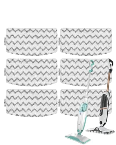 Image of KEEPOW 6Pack Steam Mop Pads for Shark Steam Mop S1000UK S2001UK S1000 S1000A S1000C S1000WM S1001C and Compatible with Beldray BEL01097, Washable Dirt Grip Absorbing Refill for Shark Steamer Pads