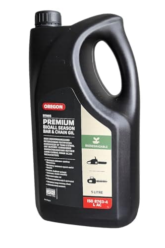 Image of Oregon Chainsaw Chain Oil, Lubricating Oil with Anti-Fling and Anti-Wear Formula, 96% Biodegradable, Ideal for Petrol and Electric Chainsaws and Other Equipment, Compatible with All Brands, 5L