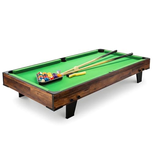 Image of Hyner 4ft Pool Table Snooker, Complete Billiard Set with Full Accessory Set, Portable Indoor Outdoor Sport Game Table for Garden Living Room, Family-Friendly Fun for Kids Adults