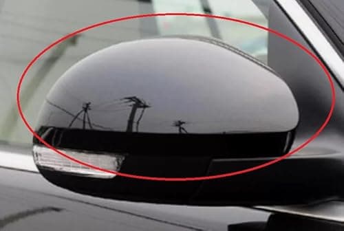 Image of LT2CP Wing Mirror Cover Cap for VW Tiguan (2009-2016), Sharan (2009-200), Seat Alhambra (2010-2020) and Skoda Yeti (2009-2016) - Right Driver Side O/S - Black Gloss - Ready to Fit