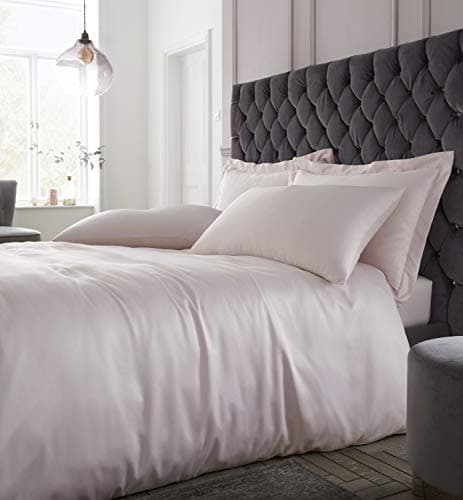 Image of Catherine Lansfield Silky Soft Satin Single Duvet Set Blush
