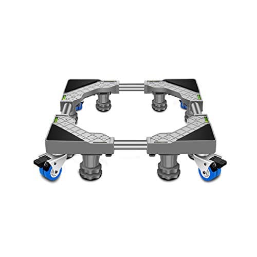 Image of Fridge Trolley Wheels Washing Machine Base Length/Width 45-65cm Telescopic Wine Cooler Pedestals & Frames Dishwasher Washer Bracket 4 Wheels 4/8 Legs Ice Maker Trays (White 4 Legs 4 Wheels) (G