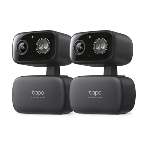 Image of Tapo 2K 3MP Pan/Tilt Indoor/Outdoor Security Camera, Free Person/Baby Cry Detect & Track, 360° Pan, Color Night Vision, SD/Cloud Storage, Works w/Alexa & Google Home, HybridCam 360, Black (2-Pack)