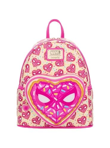Image of Loungefly Marvel Spider-Man Sprinkle Donut Mask Mini Backpack - BoxLunch Exclusive PINK NONE