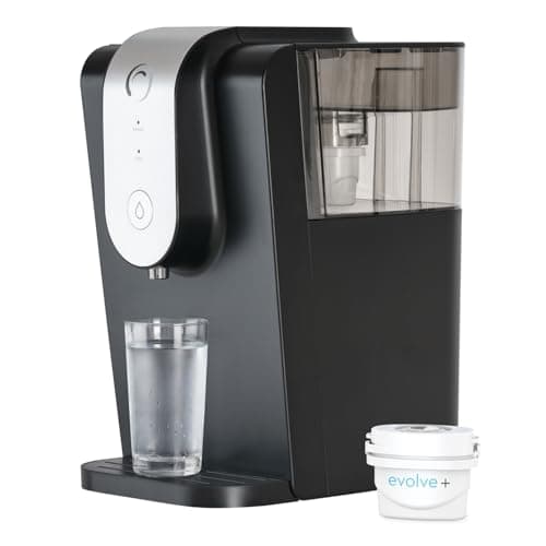 Image of Aqua Optima Lumi Chilled Filtered Water Dispenser - Reduces Limescale, Microplastics, Chlorine & Lead with the Evolve+ Water Filter Cartridge - Countertop 8.2L Cooler for Home & Office