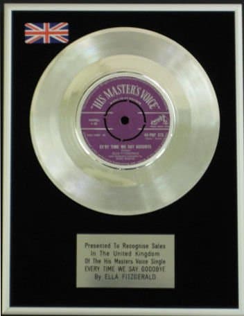 Image of Ella Fitzgerald - 7"Platinum Disc - Everytime We Say Goodbye