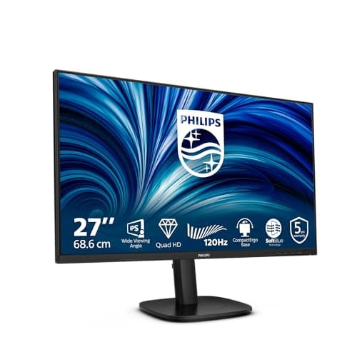 Image of Philips 27B2N3500J - 27-inch QHD Monitor, Speakers, Height-Adjustable, Adaptive Sync (2560x1440, 120 Hz, 2x HDMI 2.0, DisplayPort 1.2, USB Hub) Black