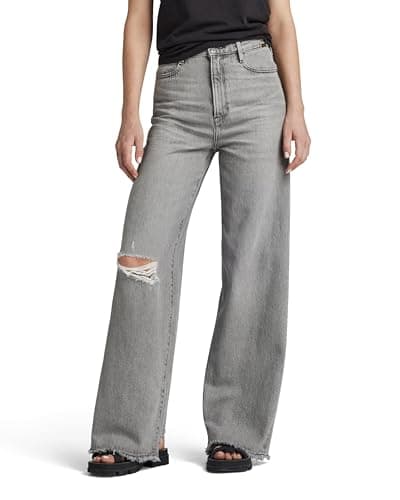 Image of G-Star Women's Deck 2.0 High Loose Jeans, Grey (faded ripped aerosol D23591-D490-G669), 32W / 32L