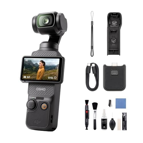 Image of DJI Osmo Pocket 3, Vlogging Camera with 1'' CMOS & 4K/120fps Video, 3-Axis Stabilization, Fast Focusing, 2" Rotatable Touchscreen, Small Video Camera (Osmo Pocket 3+Cleaning Kit)