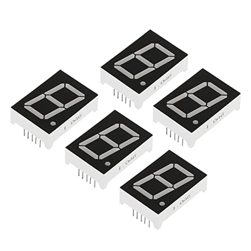 Image of PATIKIL LED Display Digital Tube, 5 Pack Common Cathode 7 Segment 10 Pin 1 Bit 3.3V 1" Digit Height LED Display for Electronic Driver Board, Yellow Green