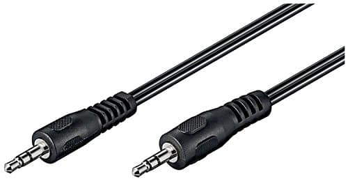 Image of Goobay 50019 AUX Audio Connector Cable, 3.5 mm Stereo; Flat Cable, Black, 1.5 m Cable Length