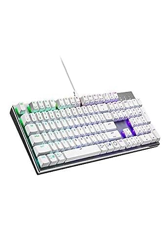 Image of Cooler Master SK652 Silver/White Full Mechanical Low Profile Gaming Keyboard, Tactile Brown Switches, Customizable RGB, Ergonomic Design, USB-C Connectivity, Mac/Windows, QWERTY (SK-652-SKTM1-US)