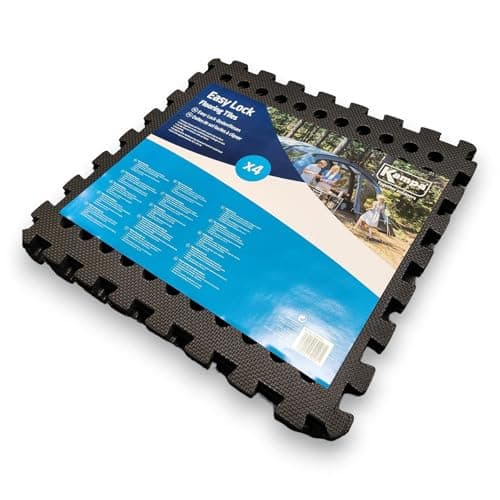 Image of Kampa Easy Lock Tiles - Interlocking EVA Foam Mats for Home Gym, Garage Flooring, Exercise, and Outdoor Use - Durable Non-Slip Rubber Floor Tiles
