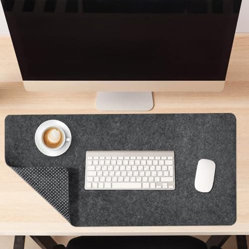Image of JIANTA Felt Desk Mat, Large Mouse Pad, Non-Slip Writing Pad, Desk Pad Table Protector for Office and Home (80 x 40 cm, Dark Grey)