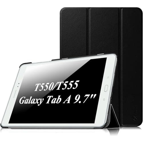 Image of FINTIE Slimshell Case for Samsung Galaxy Tab A 9.7 Inch Tablet SM-T550 - Super Thin Lightweight Stand Cover with Auto Sleep/Wake Feature, Black