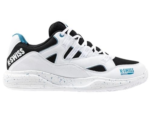 Image of K-Swiss Men's Tura Team Padel Tennis Shoe, White Black Blue Moon, 9 UK