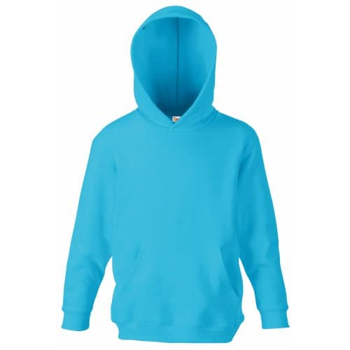 Image of Fruit of the Loom Childrens Unisex Hooded Sweatshirt/Hoodie (12-13) (Azure Blue)