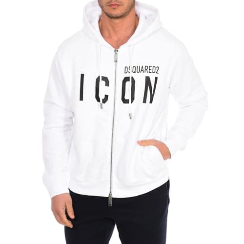 Image of DSQUARED2 Men's S79HG0002-S25042 Zip-Up Hoodie Black White