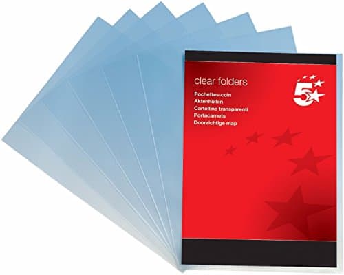 Image of 5 Star Office Folder Plastic Copy-safe 90 Micron A4 Clear [Pack 300]