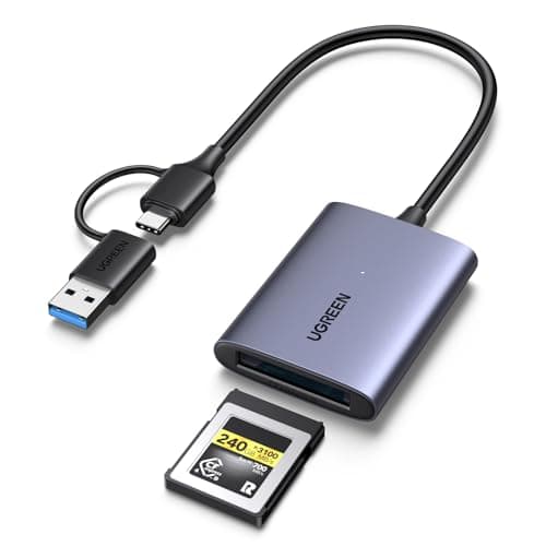 Image of UGREEN CFexpress Type B Card Reader 10Gbps, USB-C/USB-A 2-in-1 CFexpress Adapter, 1250MB/s Read Speed, Compatible with Windows/Mac/Linux for Phone, Laptop, Tablet, ect.
