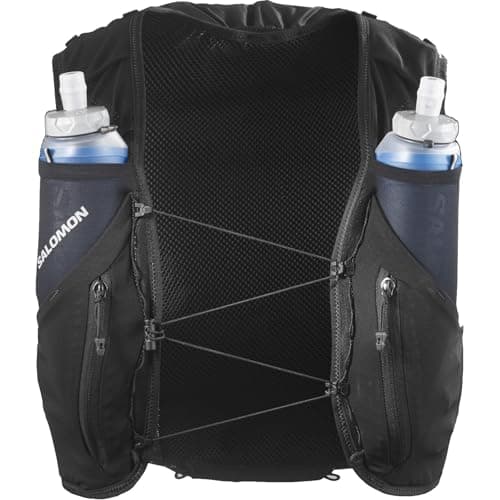 Image of Salomon Unisex Advance Skin 12 | 12 Liter Hydration Trail Running Vest, Black, Medium