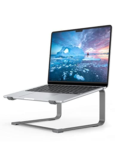 Image of SOUNDANCE Laptop Stand for Desk, Metal Computer Riser, Heavy Stable PC Holder, Ergonomic Laptops Elevator for 12 to 17.3 Inches Notebook Computer, Grey