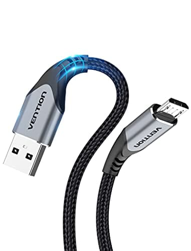 Image of VENTION 3M Micro USB Cable for Kindle Fire Tablet, Nylon Braided Charger Cable for PS4 Xbox Controller