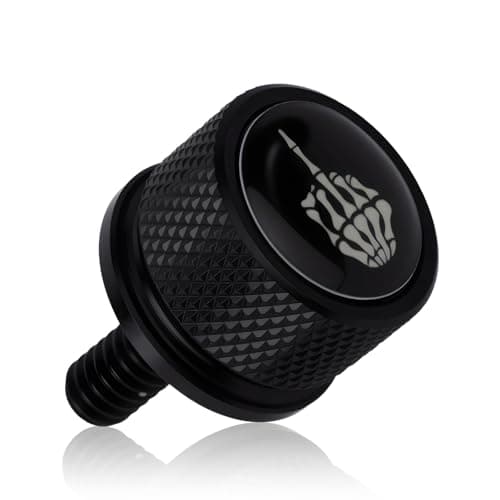 Image of Motorcycle Rear Fender Seat Bolt, Gesture Style 1/4"-20 Thread Knurled Seat Screw Replacement for 1996-2025 Motorcycle (Black)