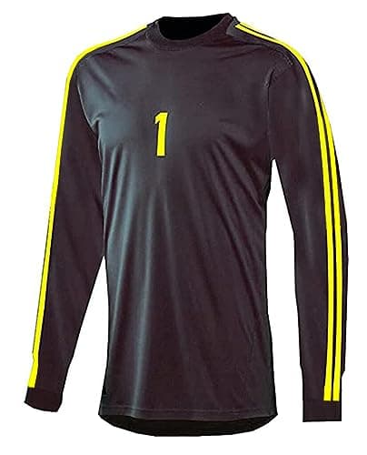 Image of PROSTYLE SPORTS Football Goalkeeper Shirt Soccer Shirt Jersey Adult Padded Elbow (as8, Alpha, xx_l, Regular, Regular, Standard, BlackYellow, XXL)