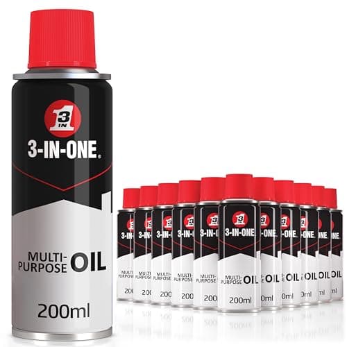 Image of 3-IN-ONE Multi-Purpose Aerosol Spray 200ml, Clean, Lube and Protect Moving Parts, Oil Spray that Helps Prevent Rust, Long Lasting Lubricant for Tools and Gears (12x 200ml)