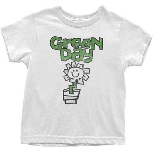 Image of Green Day Childrens/Kids Flower Pot Cotton T-Shirt (7-8 Years) (White)