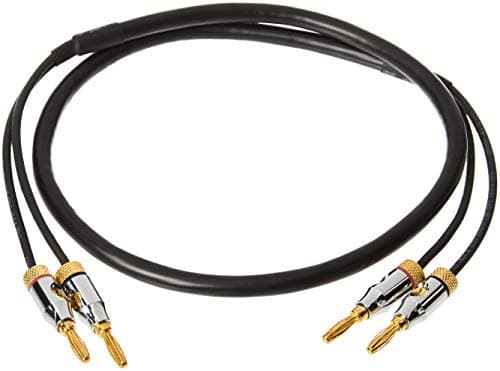 Image of Amazon Basics Banana Plug 16AWG Speaker Cable Wire, CL2 Rated with Gold-Plated Banana Tip Plugs (4mm), 99.9% Oxygen-Free, 0.9 m, Black