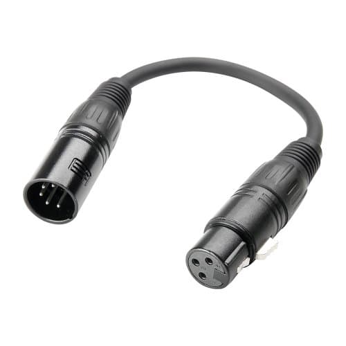 Image of Adam Hall Cables 3 STAR DGF 0020 - Adapter Cable DMX 3-pole XLR female to 5-pole XLR male | 0.2 m