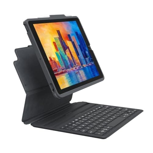 Image of ZAGG Pro Keys Keyboard & Detachable Case Compatible with Apple iPad 10.9in, Backlit, Durable, Lightweight, Travel Friendly, Bluetooth, Gray/Black, (British English)