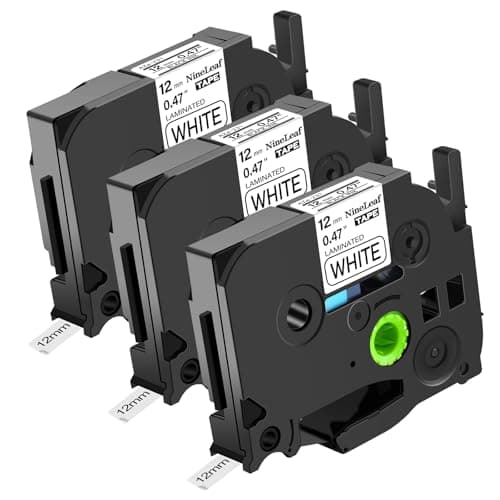 Image of NineLeaf 3 X Compatible for Brother P-Touch Label Tape 12mm 0.47 Laminated TZe-231 TZ-231 TZe231 Black on White Tze Tape 12mm Brother Label Printer PT-1000 H110 H108 H200 E110 H105 H100R H101C