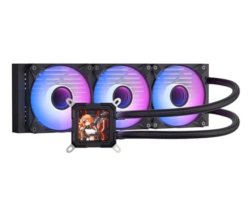 Image of darkFlash DV360S All-in-one Liquid CPU Cooler, 3.2” LCD Screen with 320 * 320 Resolution, ARGB Sync, PWM Fans 360mm Radiator, CPU PC Aio Cooler Compatible with Intel 1851/1700, AMD AM4/AM5 (Black)