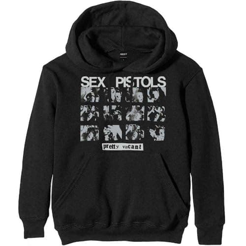 Image of Rock Off officially licensed products The Sex Pistols Pretty Vacant Official Unisex Hoodie Hooded Top (Large) Black